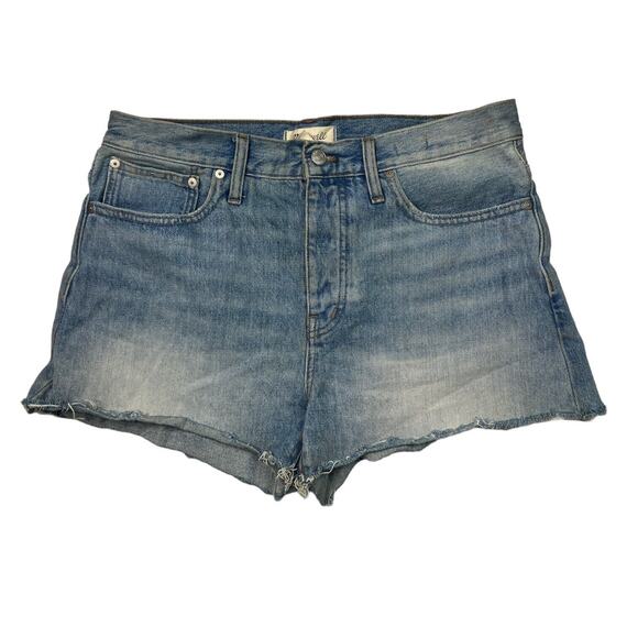 Madewell Relaxed Denim Shorts Mid Rise Button Fly Destroyed Hem Edition 29 - Picture 1 of 12